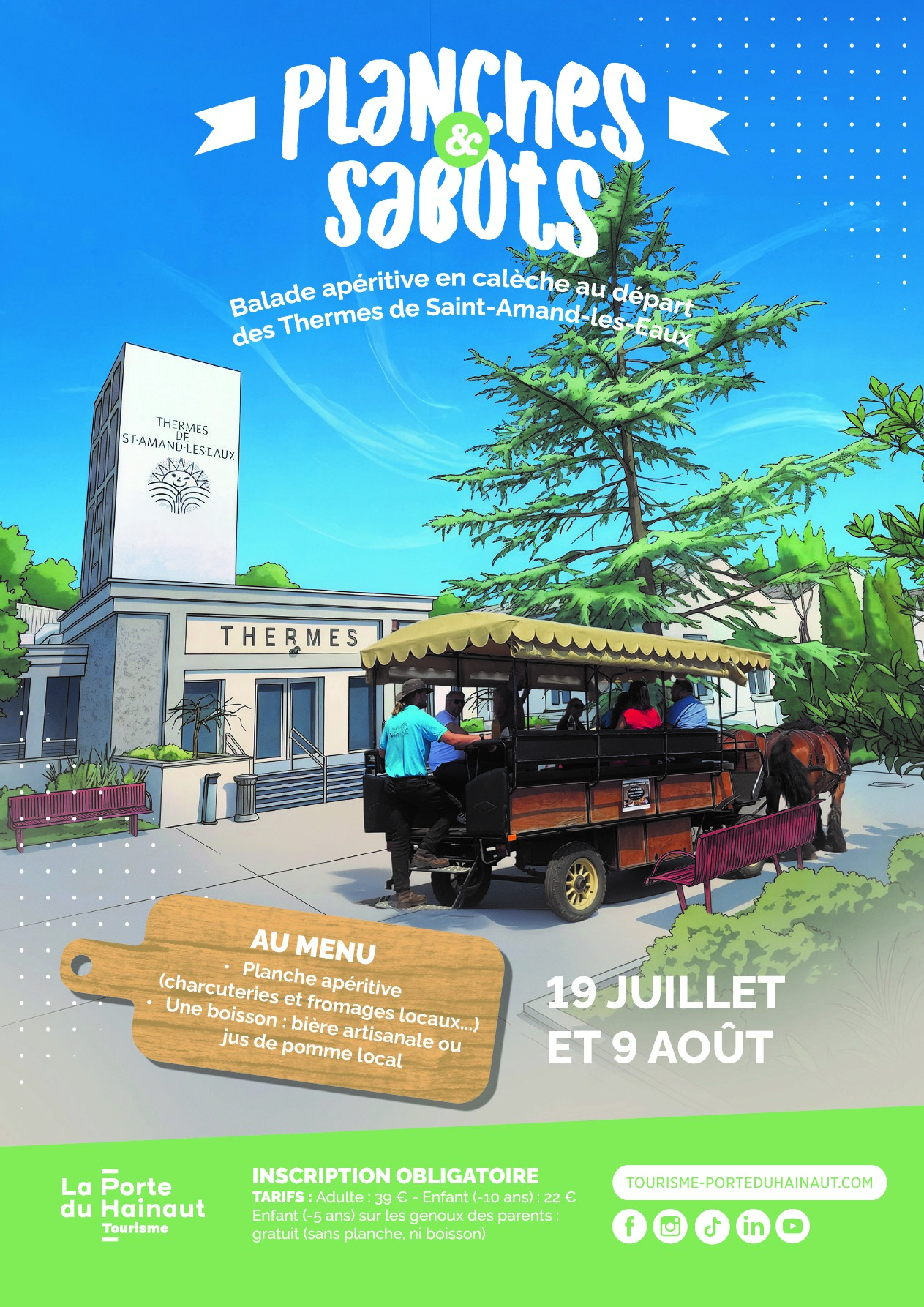 Planches & Sabots – Balade apéritive en calèche (Thermes)