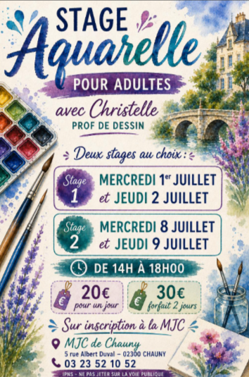 Stage d'aquarelle à la MJC