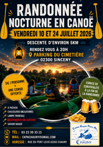 Randonnée nocturne en canoë