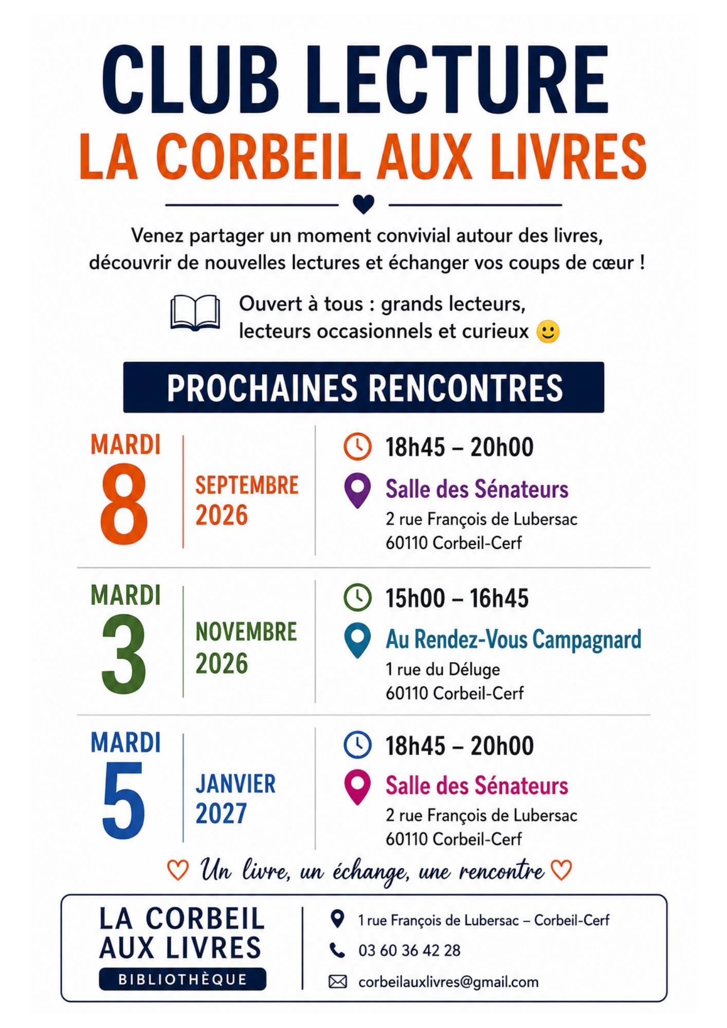 Club lecture - La Corbeil aux Livres