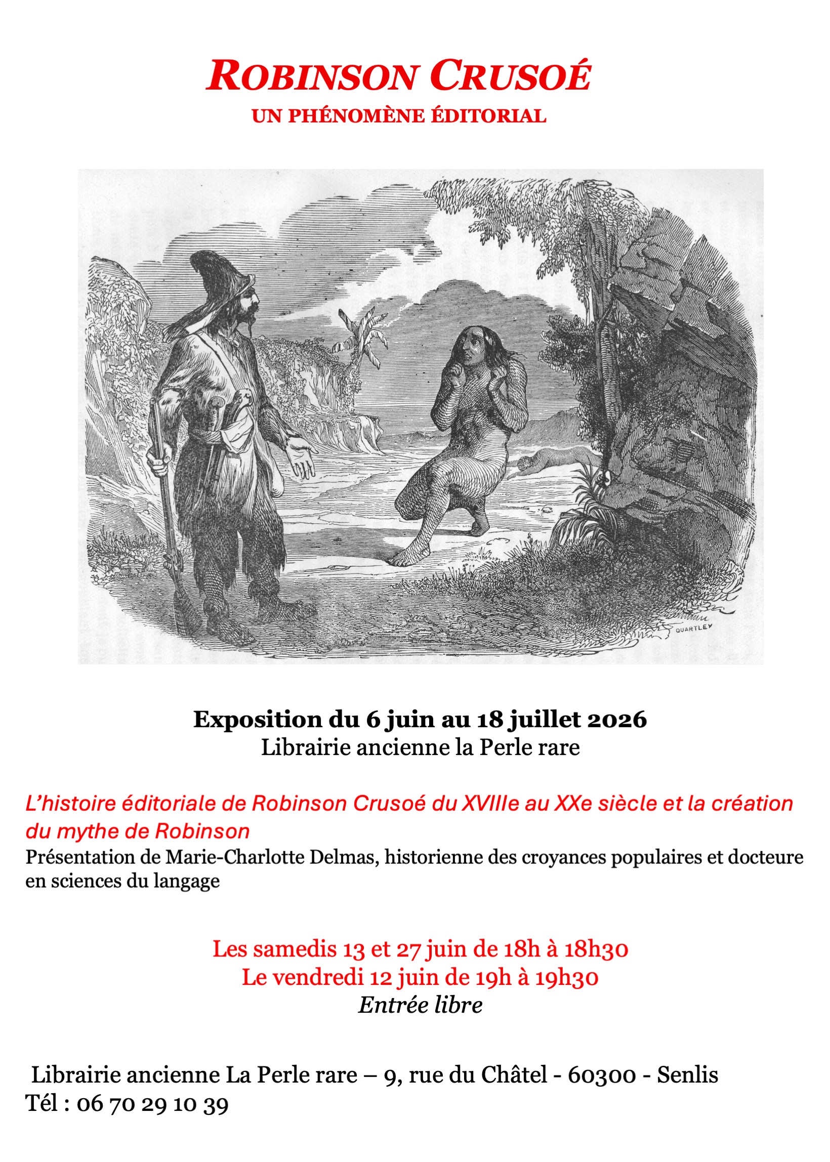Présentation "Robinson : Un phénomène éditorial" à la librairie La Perle Rare à Senlis