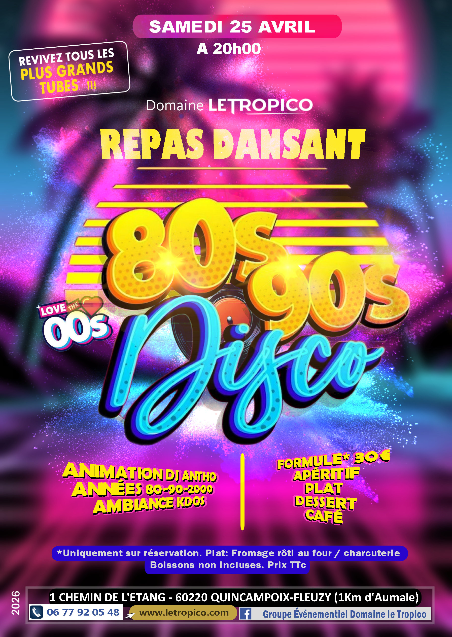 REPAS DANSANT 80's 90's 2000's — visuel événement