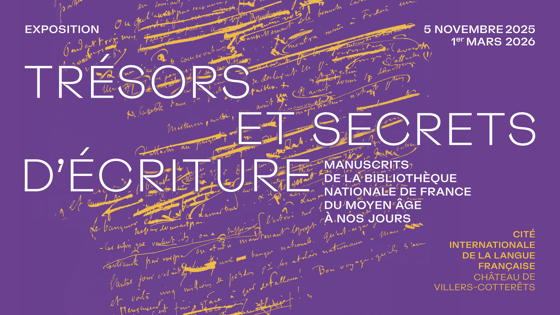 Visuel de l'exposition Trésors et secrets d'écriture