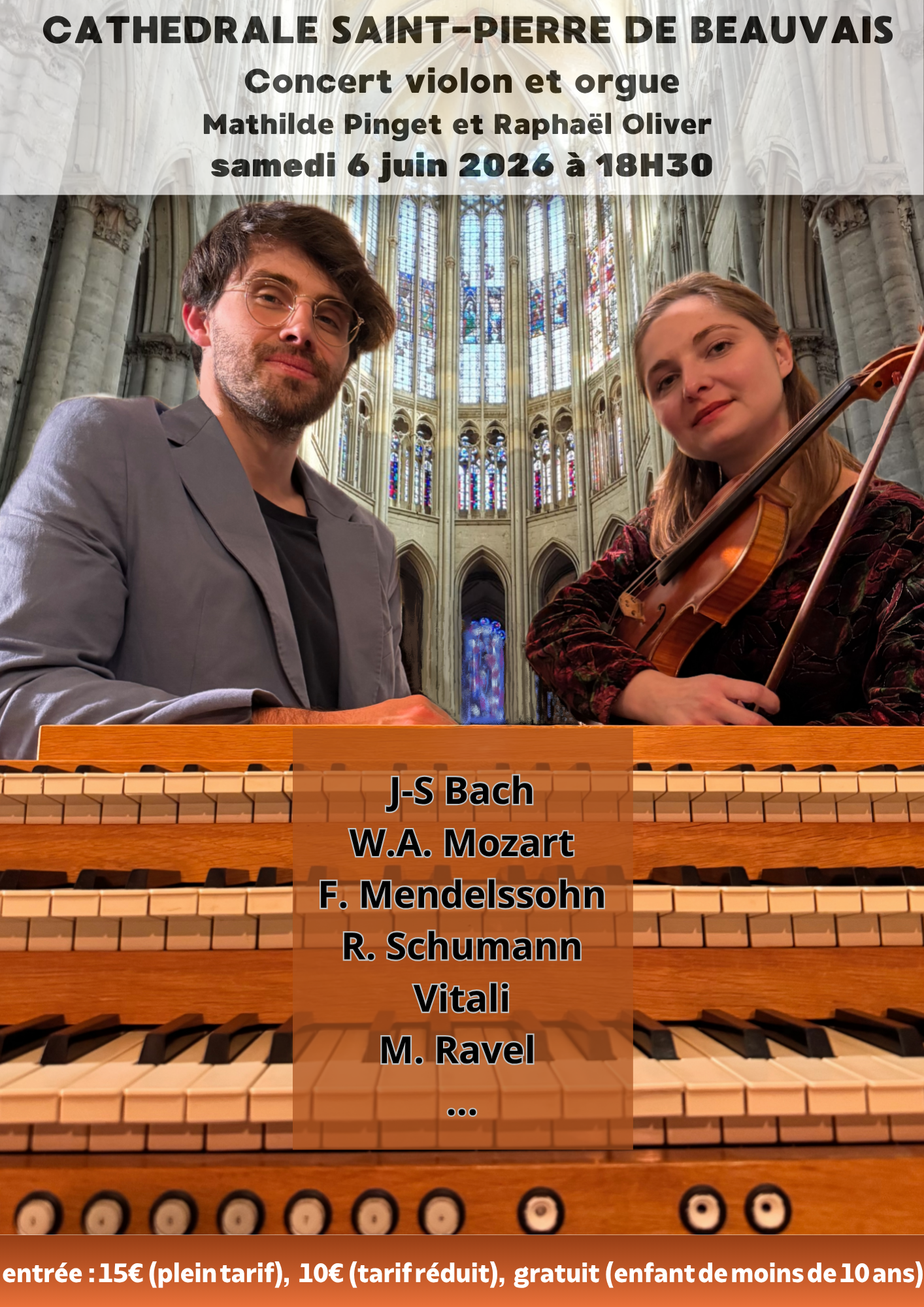 Concert d’orgue et violon à la cathédrale — visuel événement